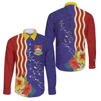 Kiribati Heritage Family Matching Off Shoulder Short Dress and Hawaiian Shirt Map of the Islands and Polynesia Pattern