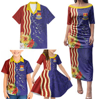 Kiribati Heritage Family Matching Puletasi and Hawaiian Shirt Map of the Islands and Polynesia Pattern