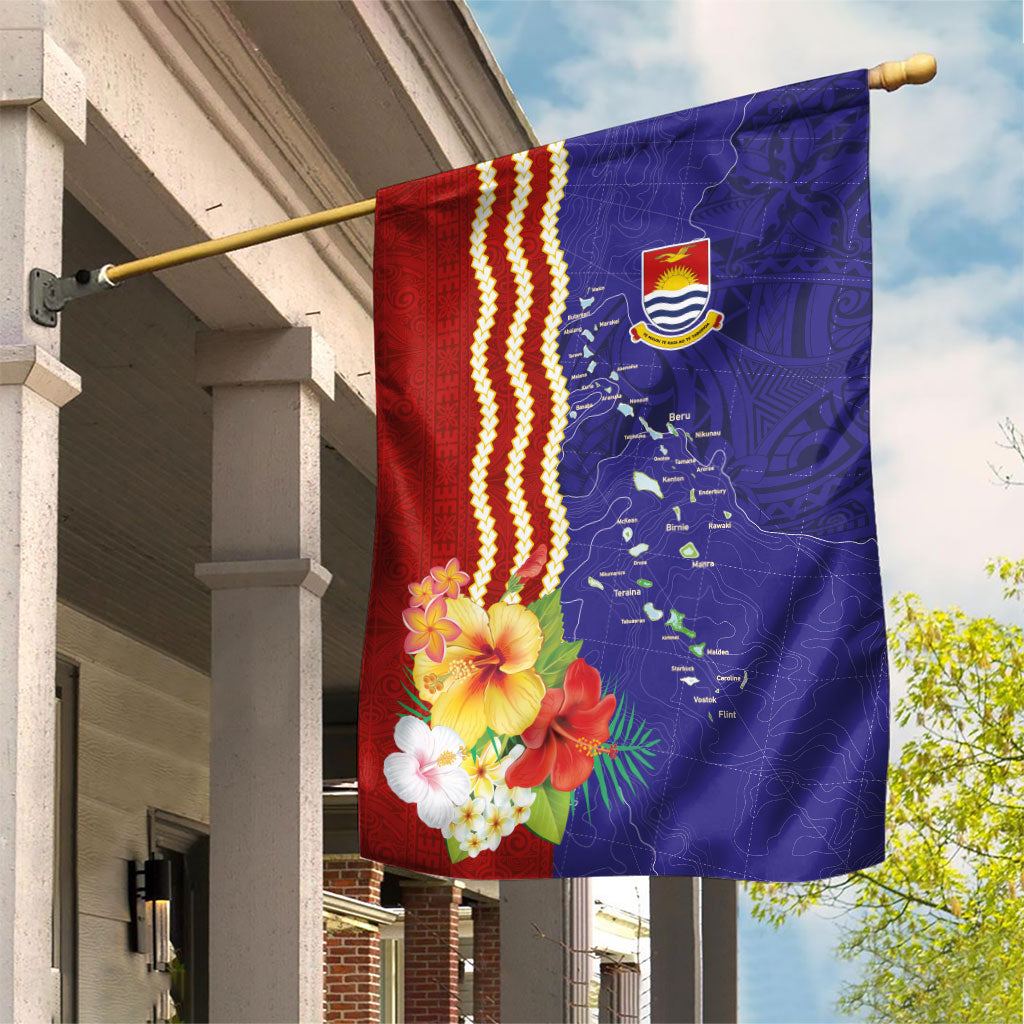 Kiribati Heritage Garden Flag Map of the Islands and Polynesia Pattern