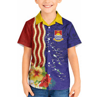 Kiribati Heritage Hawaiian Shirt Map of the Islands and Polynesia Pattern