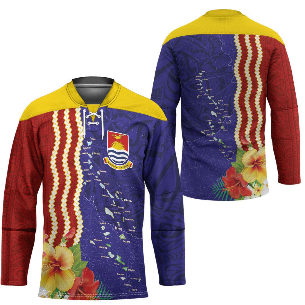 Kiribati Heritage Hockey Jersey Map of the Islands and Polynesia Pattern