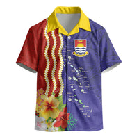Kiribati Heritage Kid Hawaiian Shirt Map of the Islands and Polynesia Pattern