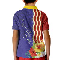 Kiribati Heritage Kid Polo Shirt Map of the Islands and Polynesia Pattern