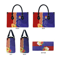 Kiribati Heritage Leather Bag Map of the Islands and Polynesia Pattern