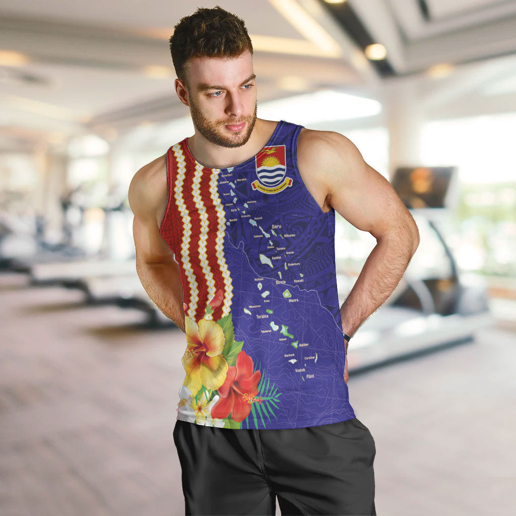 Kiribati Heritage Men Tank Top Map of the Islands and Polynesia Pattern
