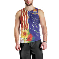 Kiribati Heritage Men Tank Top Map of the Islands and Polynesia Pattern