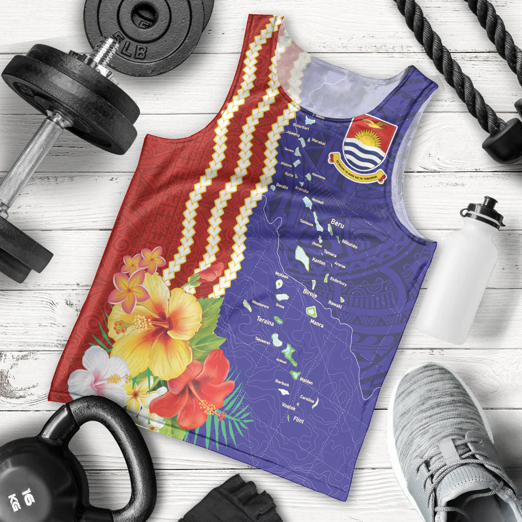 Kiribati Heritage Men Tank Top Map of the Islands and Polynesia Pattern
