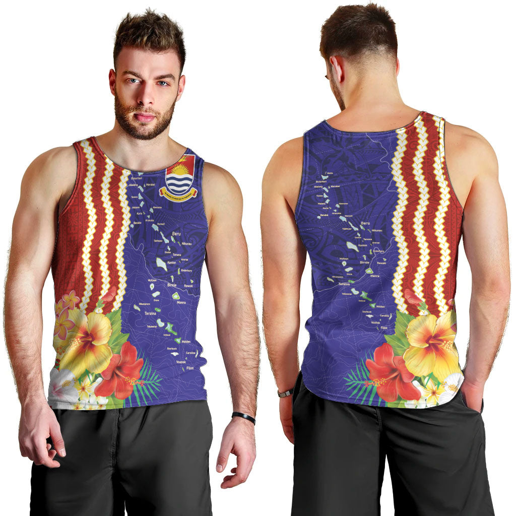 Kiribati Heritage Men Tank Top Map of the Islands and Polynesia Pattern