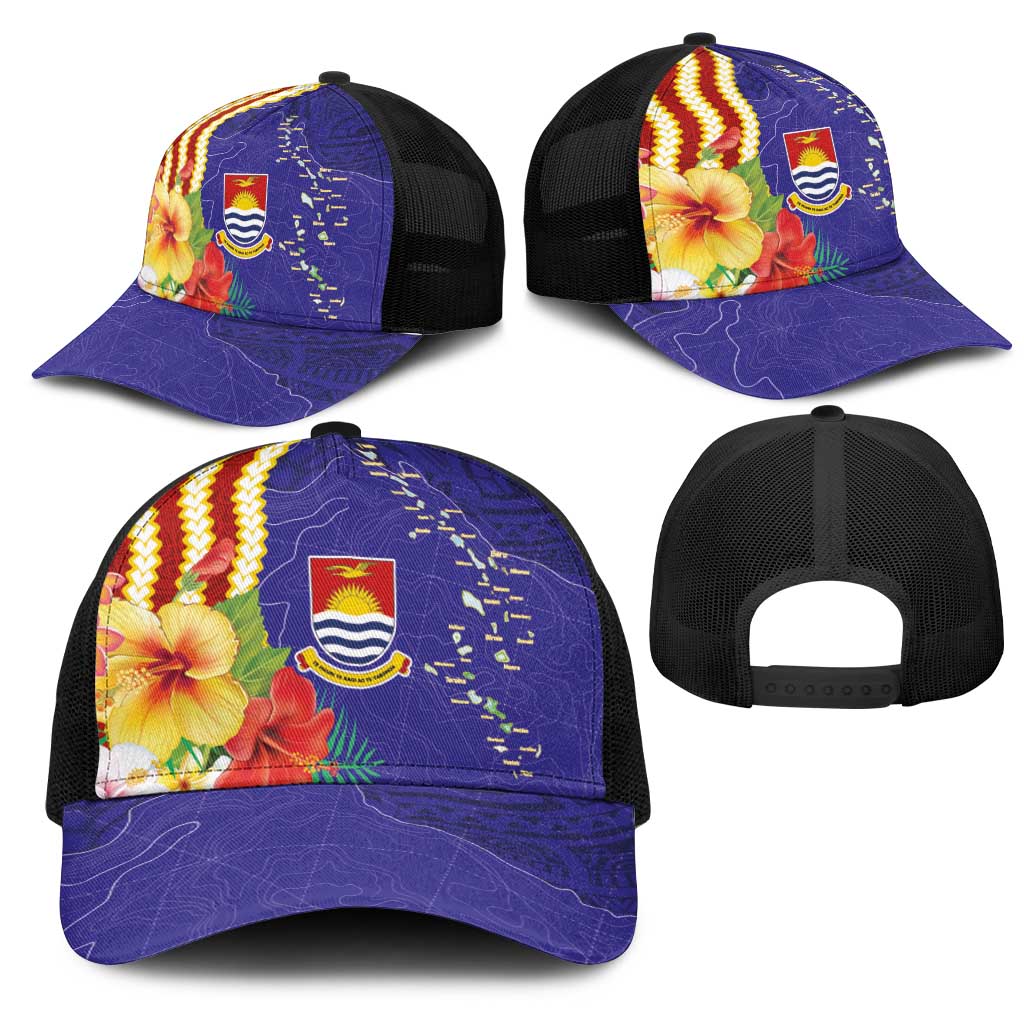 Kiribati Heritage Mesh Trucker Cap Map of the Islands and Polynesia Pattern