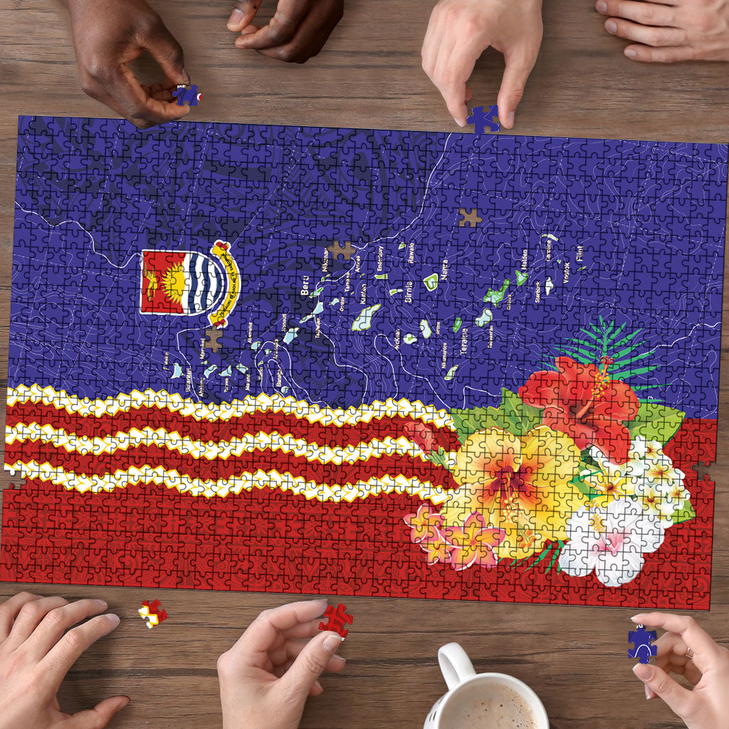Kiribati Heritage Puzzle Map of the Islands and Polynesia Pattern