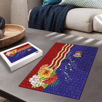Kiribati Heritage Puzzle Map of the Islands and Polynesia Pattern