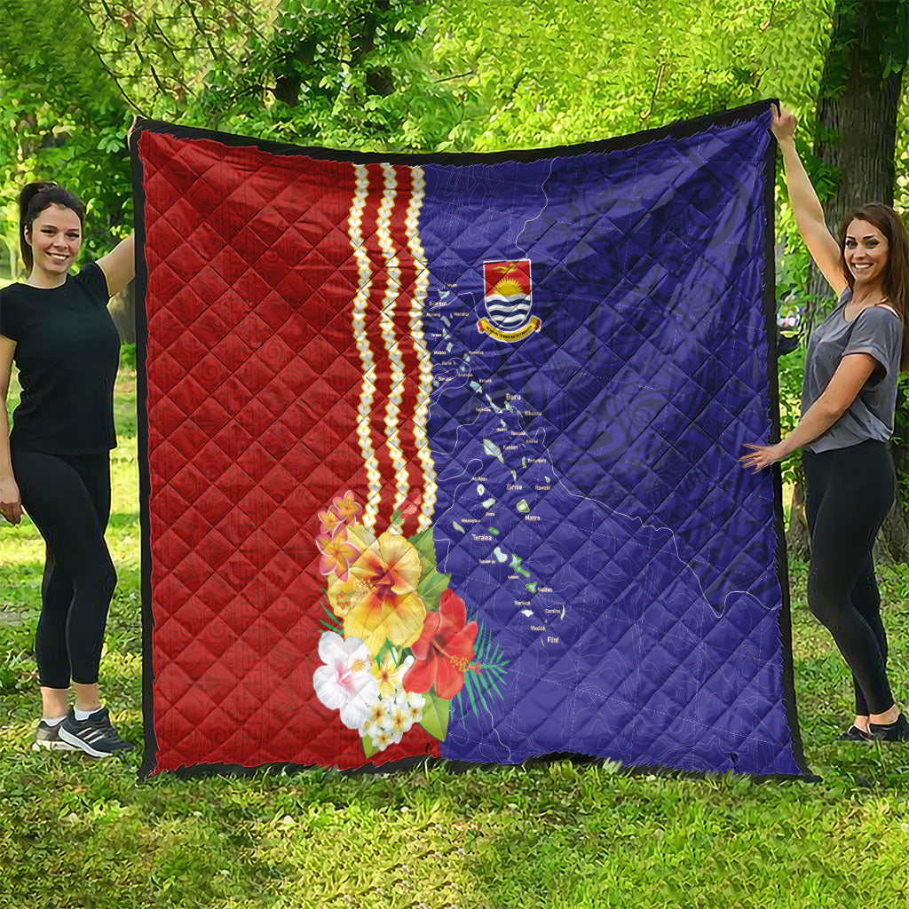 Kiribati Heritage Quilt Map of the Islands and Polynesia Pattern