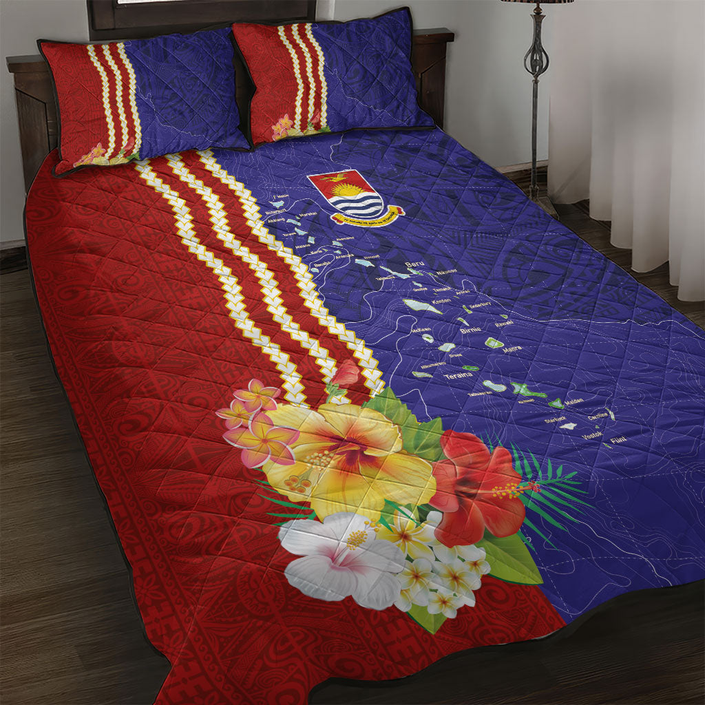 Kiribati Heritage Quilt Bed Set Map of the Islands and Polynesia Pattern