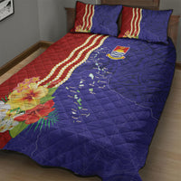 Kiribati Heritage Quilt Bed Set Map of the Islands and Polynesia Pattern