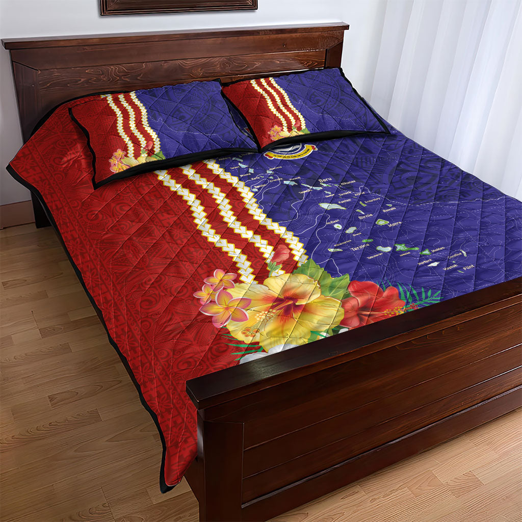 Kiribati Heritage Quilt Bed Set Map of the Islands and Polynesia Pattern