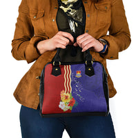 Kiribati Heritage Shoulder Handbag Map of the Islands and Polynesia Pattern