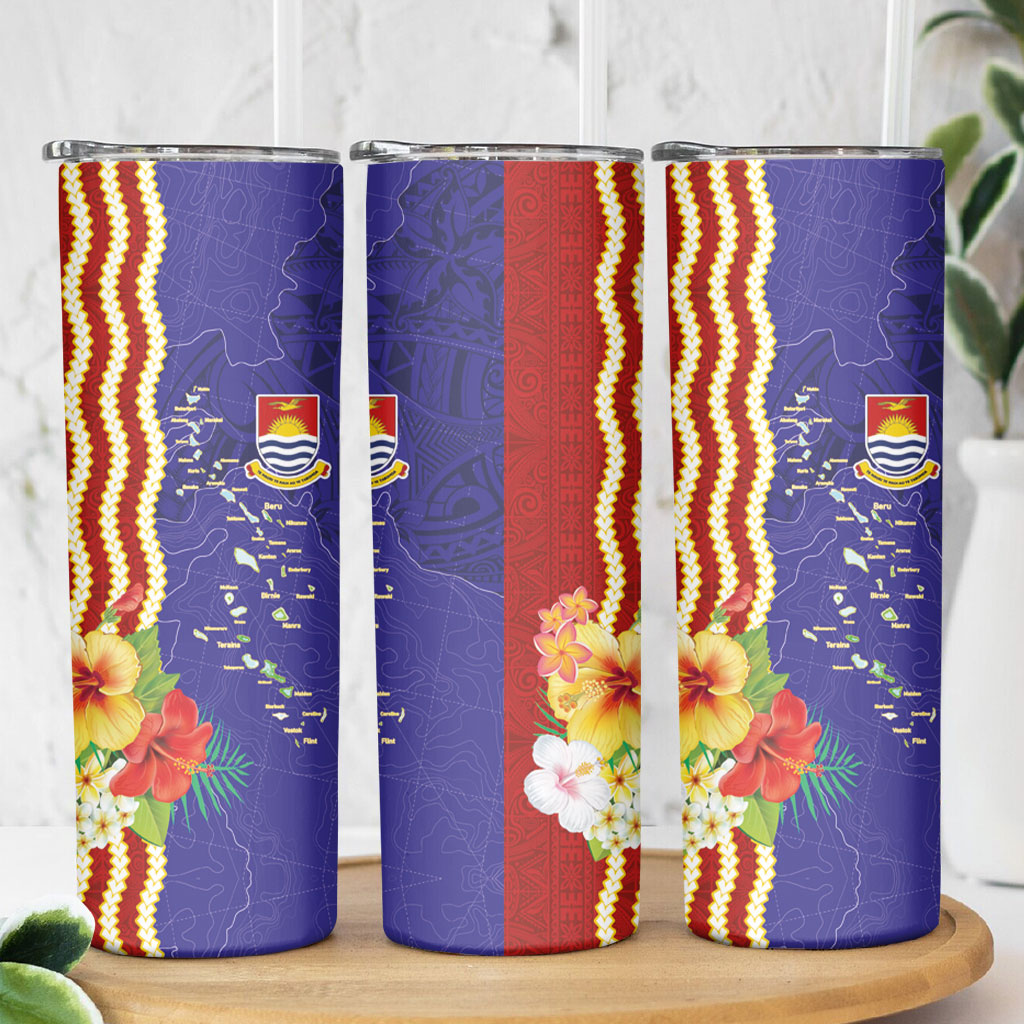 Kiribati Heritage Skinny Tumbler Map of the Islands and Polynesia Pattern