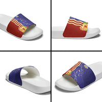 Kiribati Heritage Slide Sandals Map of the Islands and Polynesia Pattern