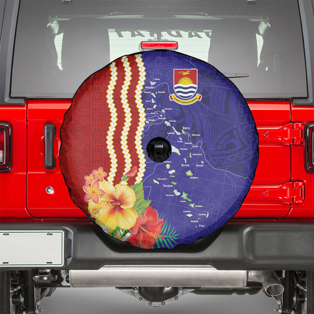 Kiribati Heritage Spare Tire Cover Map of the Islands and Polynesia Pattern