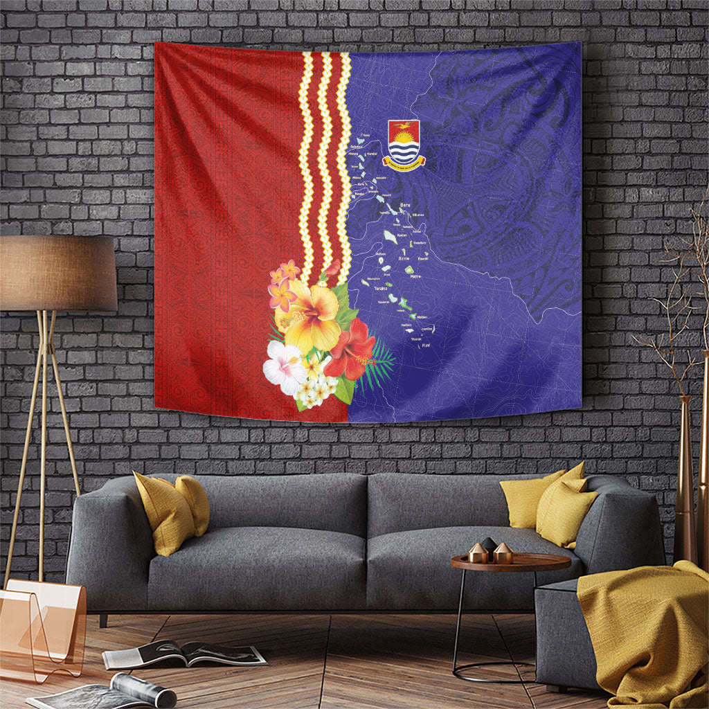 Kiribati Heritage Tapestry Map of the Islands and Polynesia Pattern