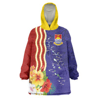 Kiribati Heritage Wearable Blanket Hoodie Map of the Islands and Polynesia Pattern