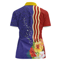 Kiribati Heritage Women Polo Shirt Map of the Islands and Polynesia Pattern
