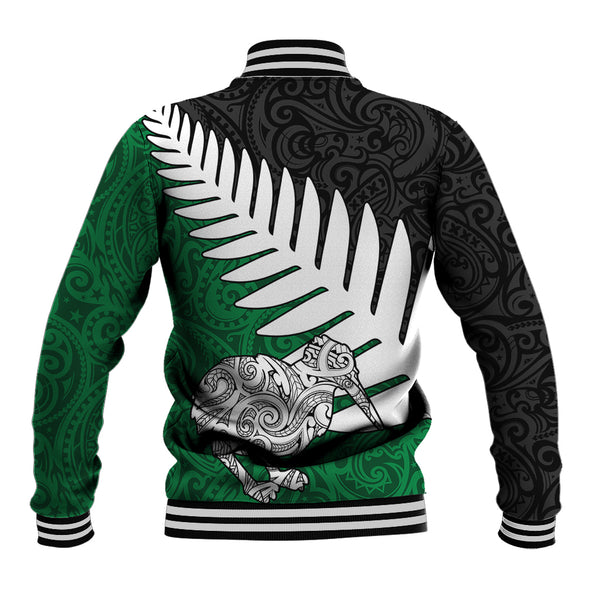 New Zealand Rugby Baseball Jacket Silver Fern All Black Mix Ta Moko Gold Style LT9