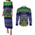 pohnpei-state-christmas-couples-matching-puletasi-dress-and-long-sleeve-button-shirts-coat-of-arms-beautiful-merry-xmas-snowflake