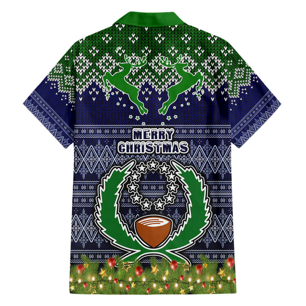 Pohnpei State Christmas Family Matching Short Sleeve Bodycon Dress and Hawaiian Shirt Coat of Arms Beautiful Merry Xmas Snowflake LT03 - Polynesian Pride