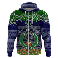 Personalised Pohnpei State Christmas Hoodie Coat of Arms Beautiful Merry Xmas Snowflake LT03 - Polynesian Pride