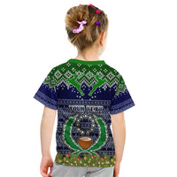 Personalised Pohnpei State Christmas Kid T Shirt Coat of Arms Beautiful Merry Xmas Snowflake LT03 - Polynesian Pride