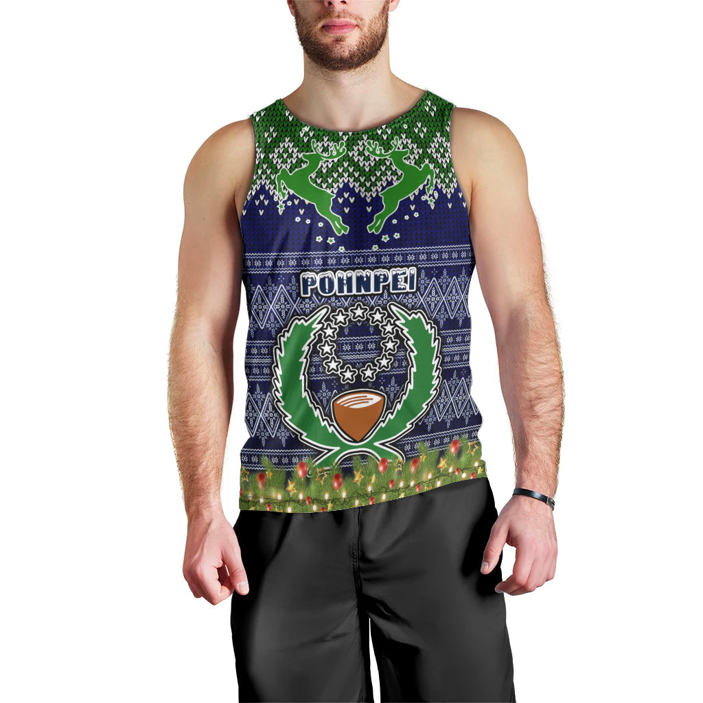 personalised-pohnpei-state-christmas-men-tank-top-coat-of-arms-beautiful-merry-xmas-snowflake