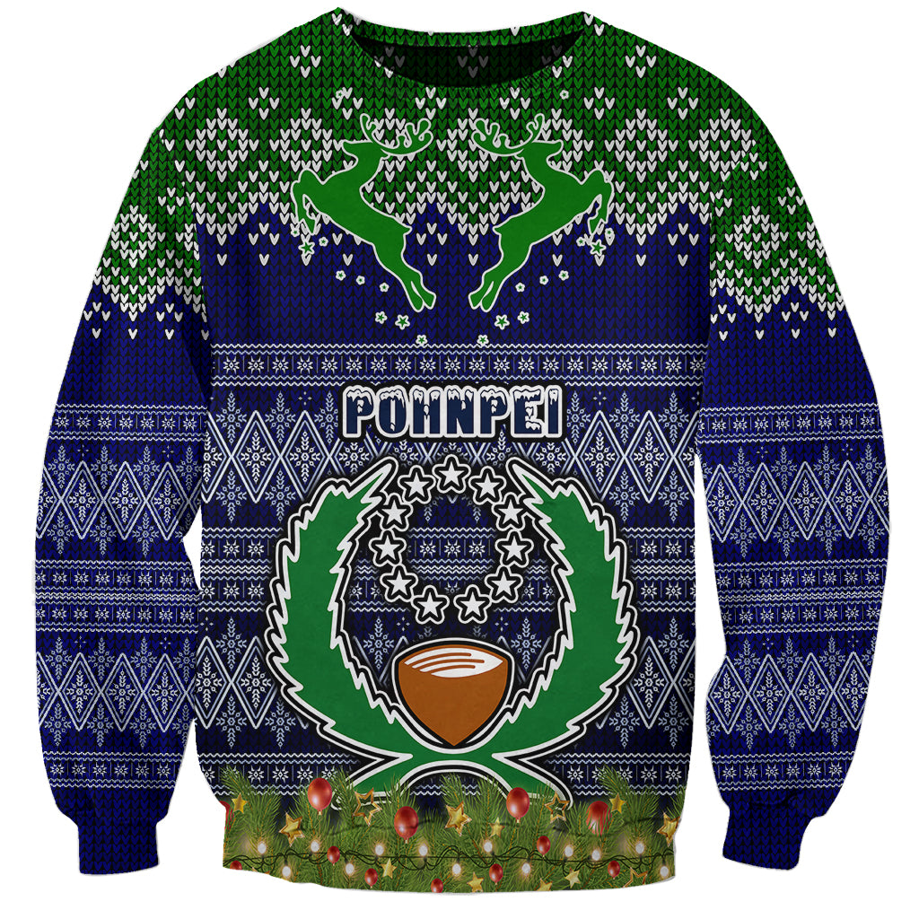 personalised-pohnpei-state-christmas-sweatshirt-coat-of-arms-beautiful-merry-xmas-snowflake