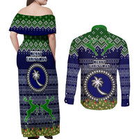 chuuk-state-christmas-couples-matching-off-shoulder-maxi-dress-and-long-sleeve-button-shirts-coat-of-arms-beautiful-merry-xmas-snowflake