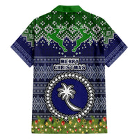 chuuk-state-christmas-family-matching-off-shoulder-long-sleeve-dress-and-hawaiian-shirt-coat-of-arms-beautiful-merry-xmas-snowflake
