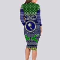 chuuk-state-christmas-long-sleeve-bodycon-dress-coat-of-arms-beautiful-merry-xmas-snowflake