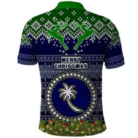 Chuuk State Christmas Polo Shirt Coat of Arms Beautiful Merry Xmas Snowflake LT03 - Polynesian Pride