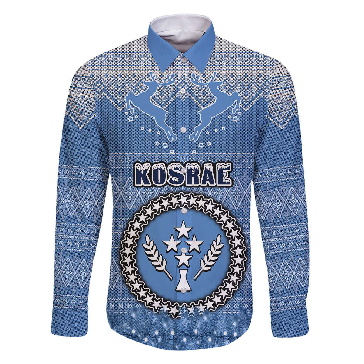 personalised-kosrae-christmas-family-matching-mermaid-dress-and-hawaiian-shirt-coat-of-arms-beautiful-merry-xmas-snowflake