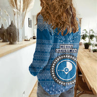 yap-christmas-women-casual-shirt-coat-of-arms-beautiful-merry-xmas-snowflake