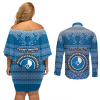 personalised-yap-christmas-couples-matching-off-shoulder-short-dress-and-long-sleeve-button-shirts-coat-of-arms-beautiful-merry-xmas-snowflake