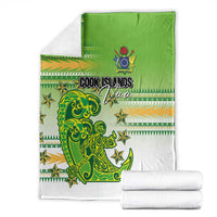 Cook Islands Va'a Race Blanket Te Tatau Tattoos Sporty Style Green-White Color - Polynesian Pride