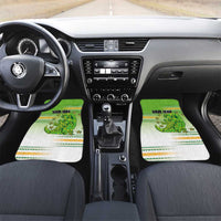 Personalised Cook Islands Va'a Race Car Mats Te Tatau Tattoos Sporty Style Green-White Color - Polynesian Pride