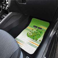 Personalised Cook Islands Va'a Race Car Mats Te Tatau Tattoos Sporty Style Green-White Color - Polynesian Pride