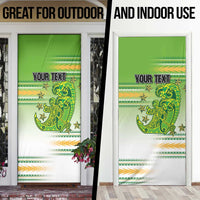 Personalised Cook Islands Va'a Race Door Cover Te Tatau Tattoos Sporty Style Green-White Color - Polynesian Pride