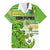 Personalised Cook Islands Va'a Race Family Matching Off Shoulder Maxi Dress and Hawaiian Shirt Te Tatau Tattoos Sporty Style Green-White Color - Polynesian Pride