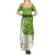 Personalised Cook Islands Va'a Race Family Matching Summer Maxi Dress and Hawaiian Shirt Te Tatau Tattoos Sporty Style Green-White Color - Polynesian Pride