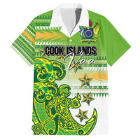 Personalised Cook Islands Va'a Race Hawaiian Shirt Te Tatau Tattoos Sporty Style Green-White Color - Polynesian Pride