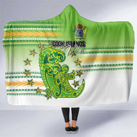 Cook Islands Va'a Race Hooded Blanket Te Tatau Tattoos Sporty Style Green-White Color - Polynesian Pride