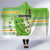 Cook Islands Va'a Race Hooded Blanket Te Tatau Tattoos Sporty Style Green-White Color - Polynesian Pride
