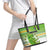 Cook Islands Va'a Race Leather Tote Bag Te Tatau Tattoos Sporty Style Green-White Color - Polynesian Pride